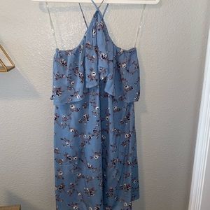 Blue Floral Mini Dress